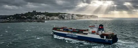 Ferry route from Calais to Dover