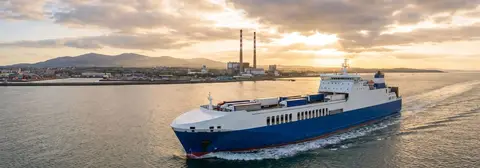 Ferry route from Dublin to Rotterdam