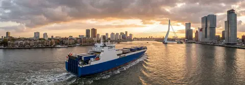 Ferry route from Rotterdam to Dublin